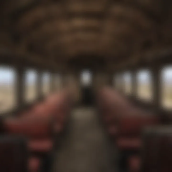 Antique train car interior at Nevada Railroad Museum