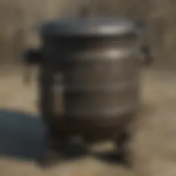 A detailed view of the new cooking pot showcasing its unique features.