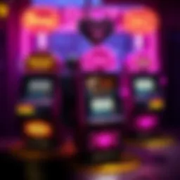 A close-up of a neon-lit slot machine in New Vegas, showcasing its vibrant graphics.