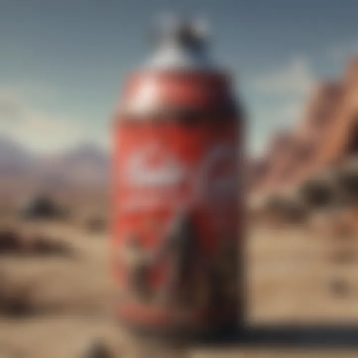 Fan art depicting Nuka-Cola as a collectible item among other Fallout memorabilia