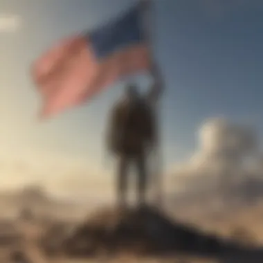 Harmony Between Nation and Environment Artistic Rendition of Flagpole Amidst Nature