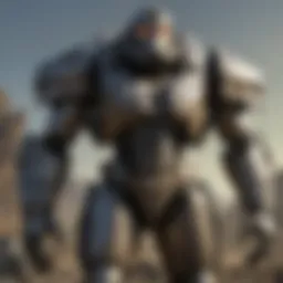 Illustration depicting the iconic Power Armor in Fallout universe