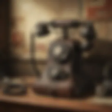 Nostalgic Setting with an Antique Crank Phone Antique Crank Phone in Retro Communication Setting