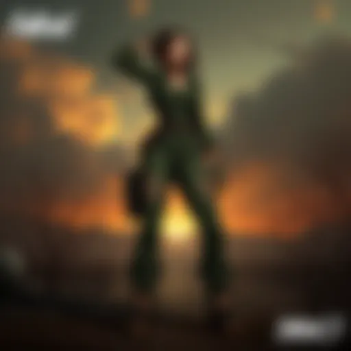A distressed jumpsuit hanging on a rugged backdrop, symbolizing survival.