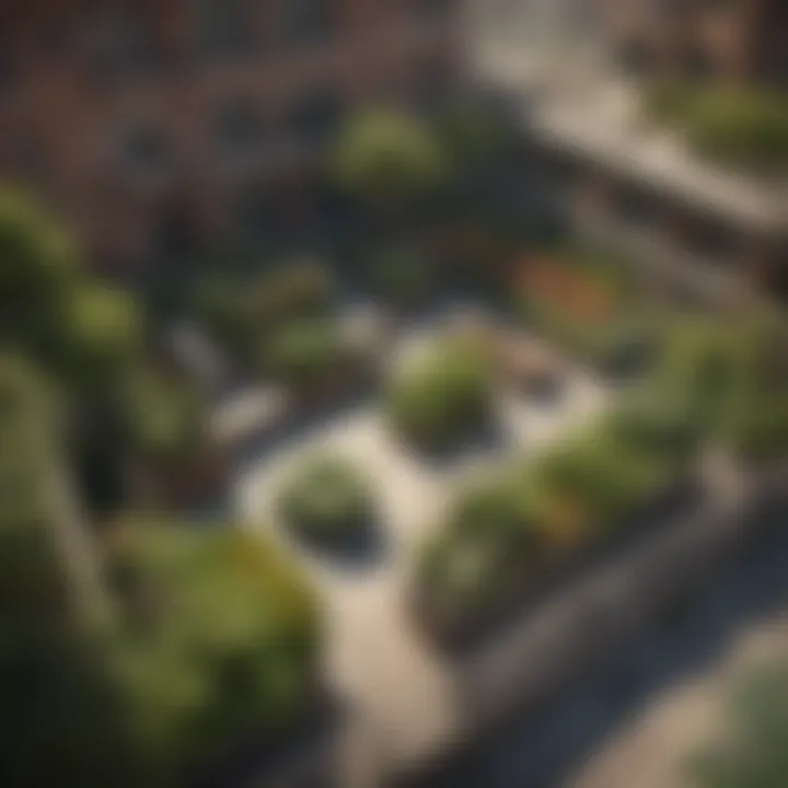 Lush green rooftop garden at Waterstreet Condos