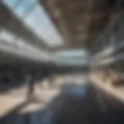 Sleek architectural design of Boston Airport terminal