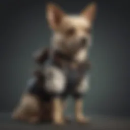 Small dog wearing a stylish sweater