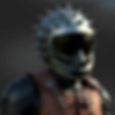 Safety Features of Spiked Motorcycle Helmets Close-up view of a spiked helmet highlighting safety features and materials