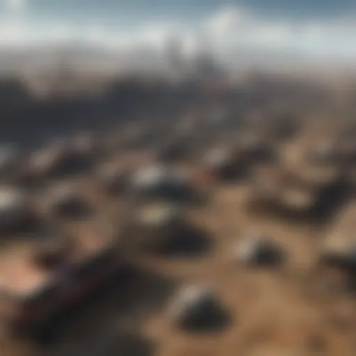 A panoramic view of Star City Junkyard showcasing its vast expanse and intricate details.