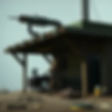 Survivor utilizing a utility shelter for strategic gameplay