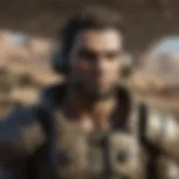 A Synth standing in a desolate landscape, showcasing their lifelike features.