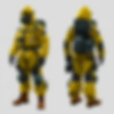 A tactical hazmat suit with various configurations and features