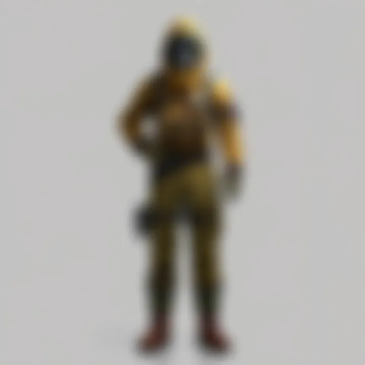 Close-up of hazmat suit materials and textures