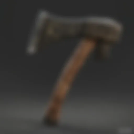 Detailed view of an all-purpose axe showcasing its blade and handle design.