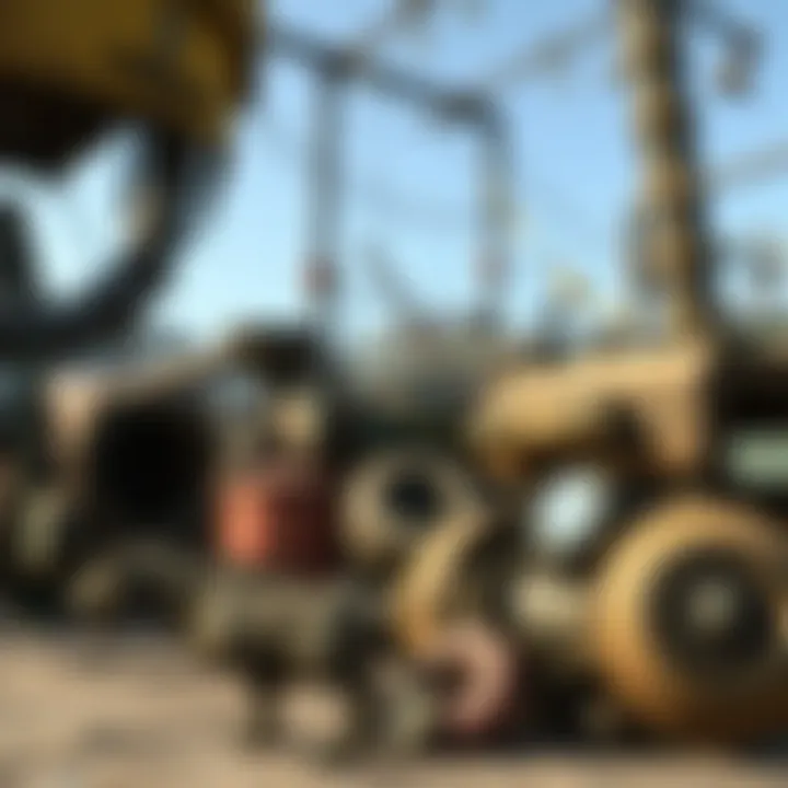 Close-Up of Unique Items in the Junkyard Close-up of unique items and resources found within the junkyard.