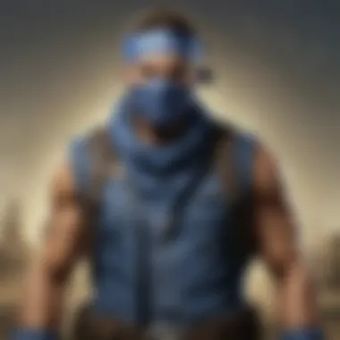 The Symbolism of the Blue Bandana A close-up of a blue bandana displayed against a rugged backdrop