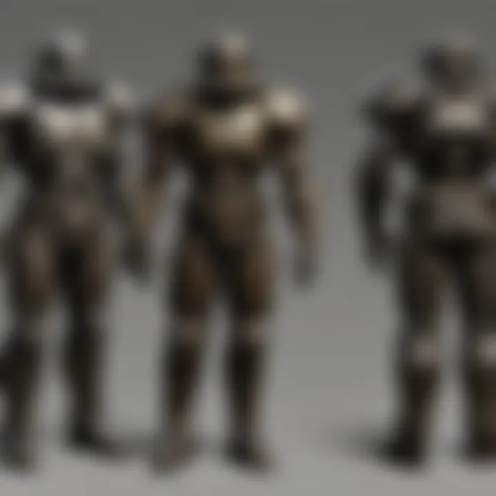 Visual representation of different armor types available at the workbench