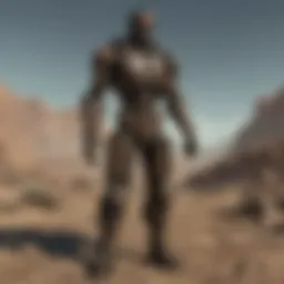 Dark silhouette of the Beney Man amidst a post-apocalyptic landscape.