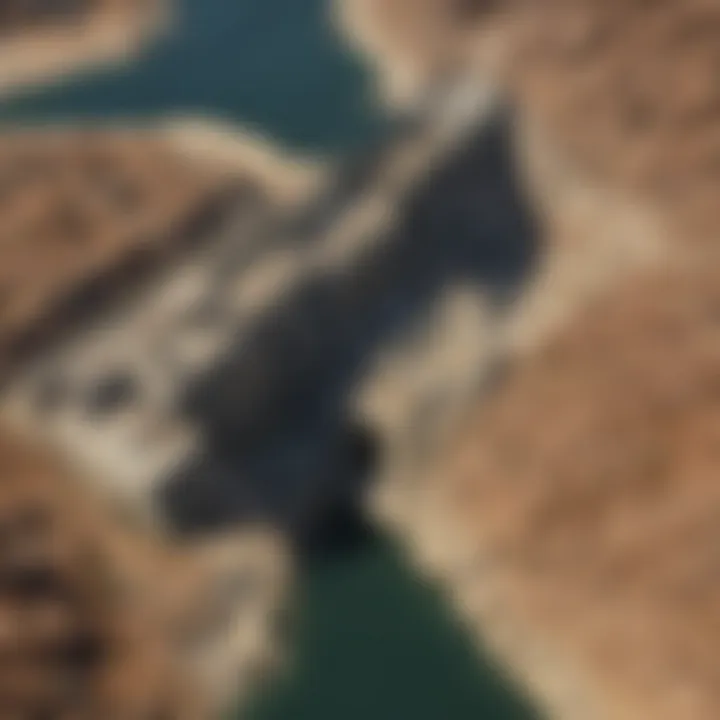 Aerial view of the dam showcasing its imposing structure