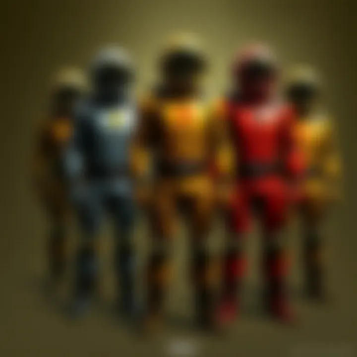 Comparative Analysis of Suit Types Various types of radiation suits arranged for comparison