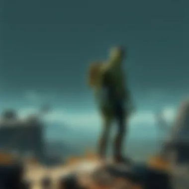 Post-Apocalyptic Landscape Emphasizing Lunchbox Fallout Post-apocalyptic landscape emphasizing lunchbox fallout