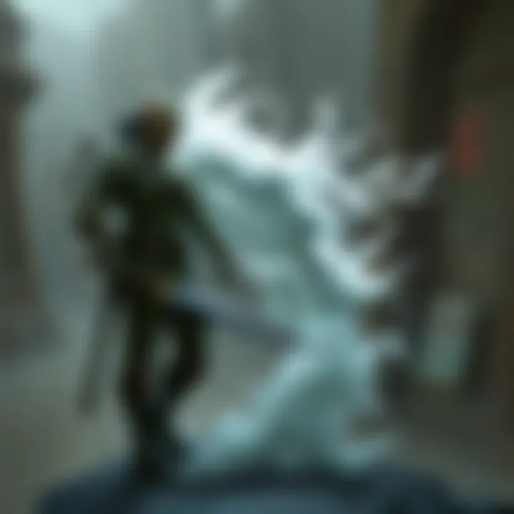 Healing Powder in Fantasy Combat A digital illustration showcasing a character using healing powder in a fantasy battle