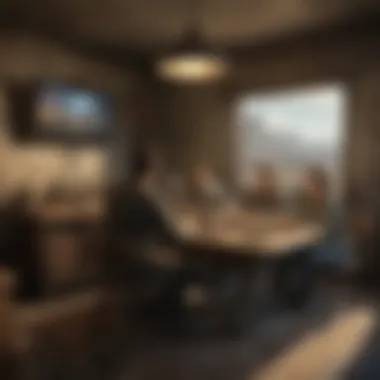 Cultural Gathering Around TV Eating Table Cultural gathering around a TV eating table