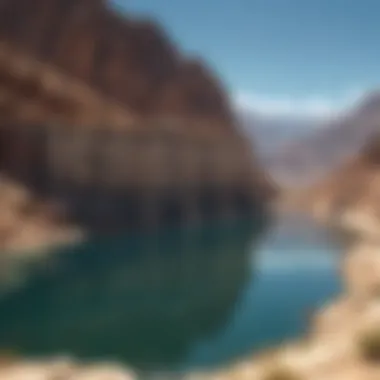 Crystal Clear Reservoir Turquoise Waters Behind Hoover Dam