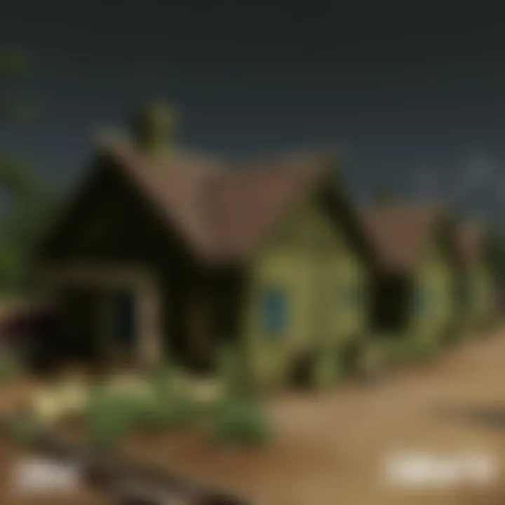 Architectural Features of Twin Pine Camps Captioned artwork highlighting the architectural features of Twin Pine Camps