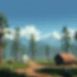 A Scenic View of Twin Pine Camps Scenic view of Twin Pine Camps amidst lush post-apocalyptic landscapes