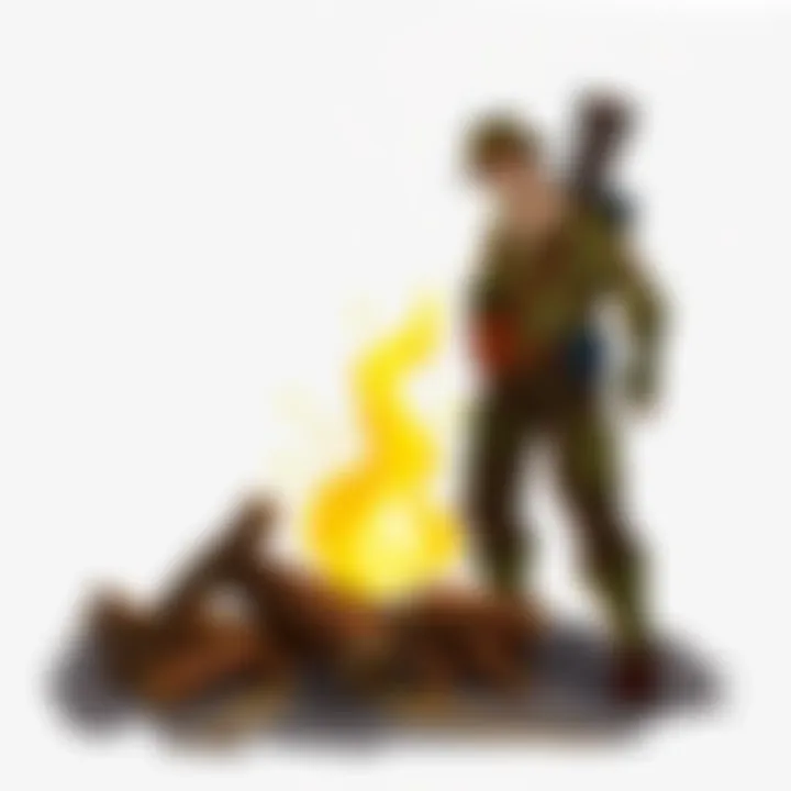 A neatly arranged stack of kindling placed beside larger firewood in a campsite.