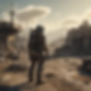 Post-Apocalyptic Fallout Environment Post-apocalyptic landscape with visual impact of nuclear fallout