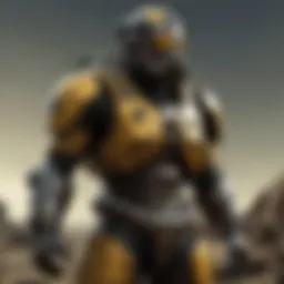 Detailed view of the nuclear hazard suit's design elements