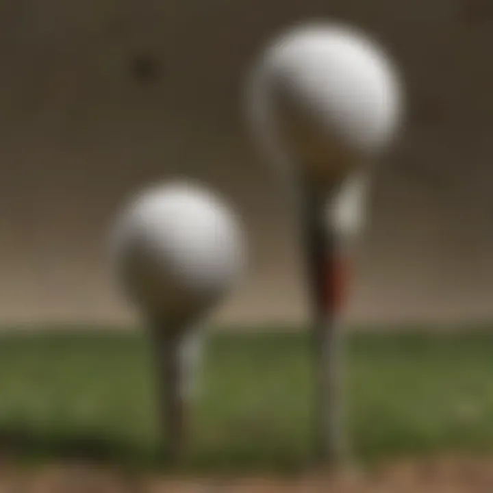 Comparison of spring loaded golf tees and traditional tees, highlighting their different features.