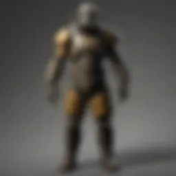 Detailed depiction of a hazmat suit within the Fallout universe.