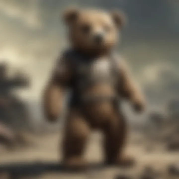 Fallout game scene featuring a teddy bear