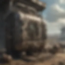 A detailed diagram of a water purification station in Fallout, showcasing its internal components and flow of water.