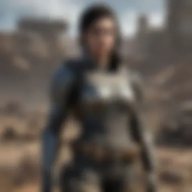 Veronica in combat stance, showcasing her power fist