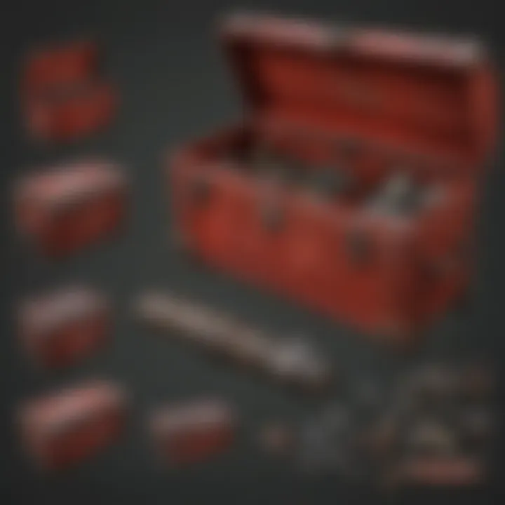 Red Tool Box with Removable Compartments