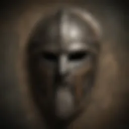 Ancient Viking helmet and shield