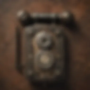 Ornate Details of a Vintage Crank Phone Vintage Crank Phone with Intricate Design