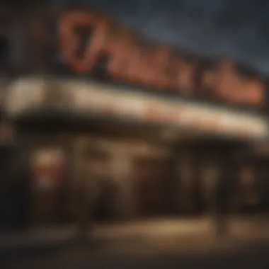 Vintage marquee of The Warren Movie Theatre