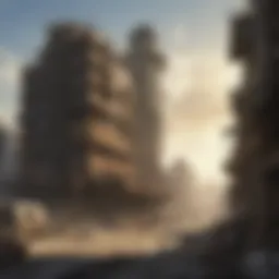 Post-Apocalyptic Cityscape with Dystopian Architecture