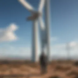Close-up view of a wind turbine blade undergoing inspection