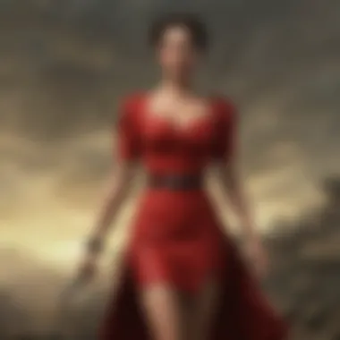 Woman twirling in a vibrant red dress