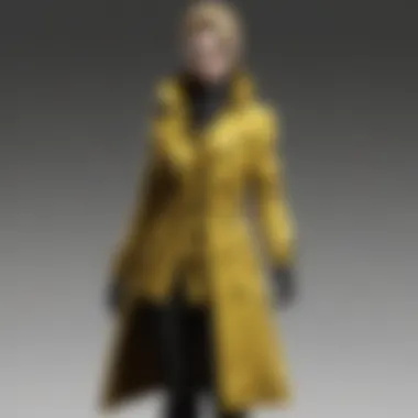 Yellow Trench Coat in Edgy Monochrome Look